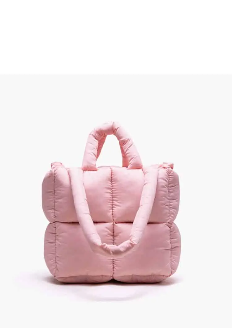 MABULA-Bolso acolchado de plumas para mujer, bolsa de lujo con cremallera, de gran capacidad, con almohada cuadrada, para invierno