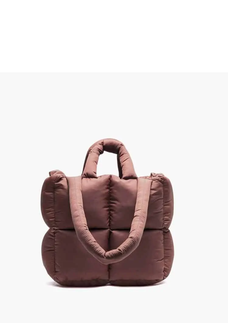 MABULA-Bolso acolchado de plumas para mujer, bolsa de lujo con cremallera, de gran capacidad, con almohada cuadrada, para invierno