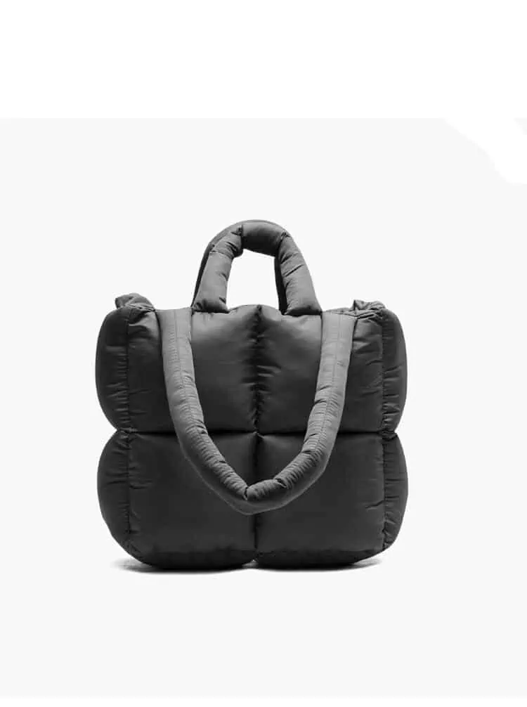 MABULA-Bolso acolchado de plumas para mujer, bolsa de lujo con cremallera, de gran capacidad, con almohada cuadrada, para invierno